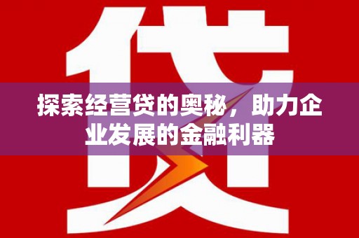 梅里斯探索经营贷的奥秘，助力企业发展的金融利器